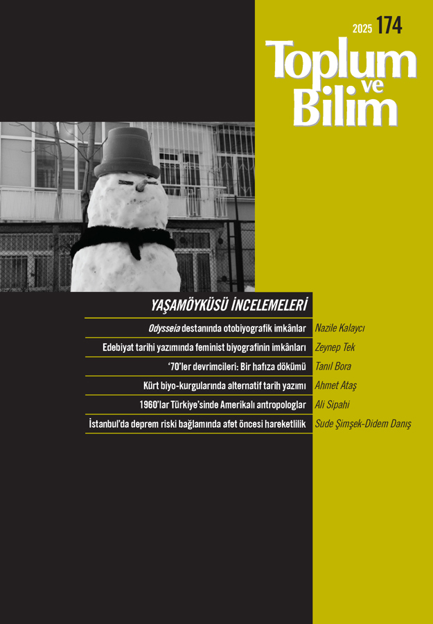 Toplum ve Bilim Sayı 174, 2025
